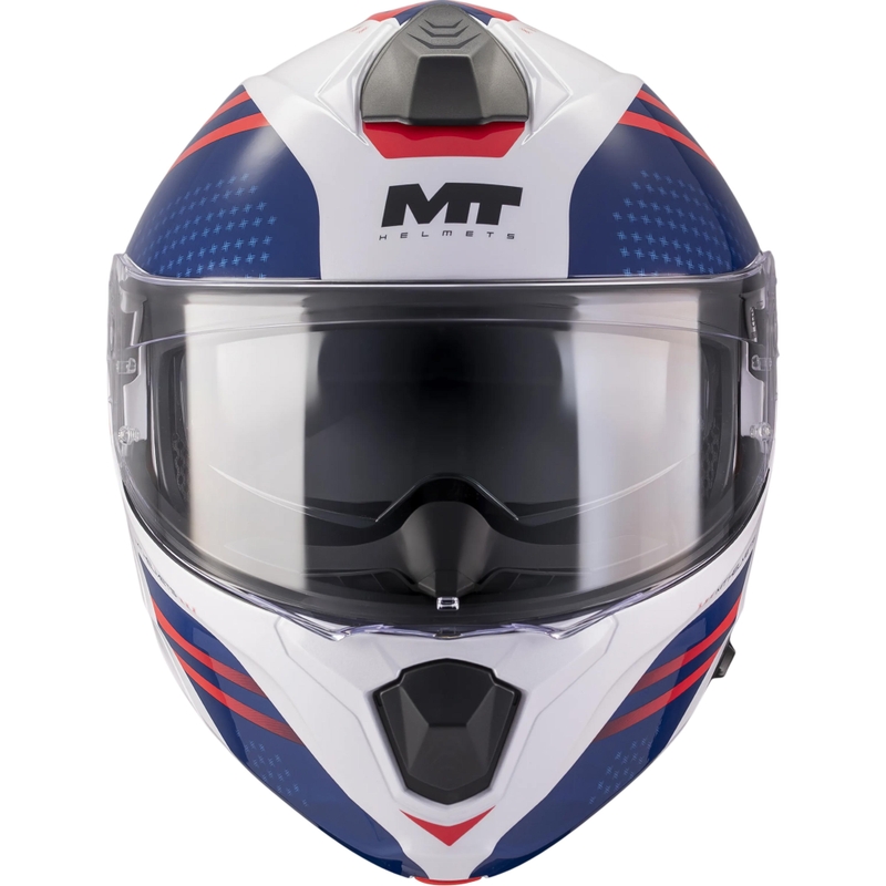 Casco de moto abatible MT Genesis R SV Vibe A7 blanco-azul-rojo