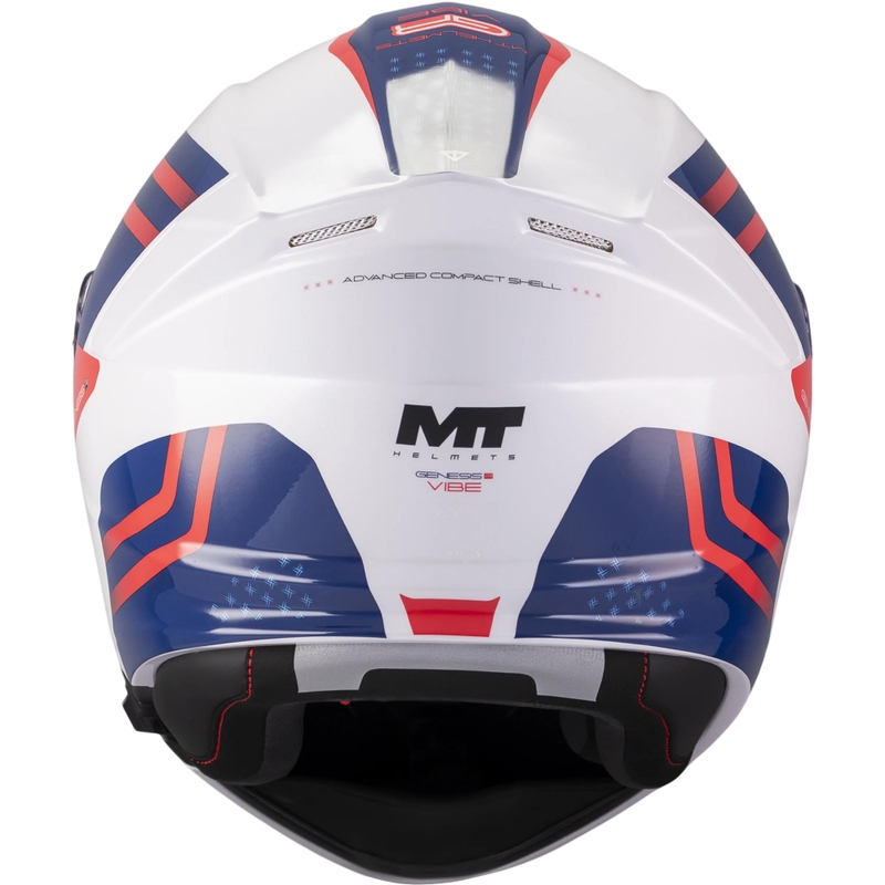 Casco de moto abatible MT Genesis R SV Vibe A7 blanco-azul-rojo