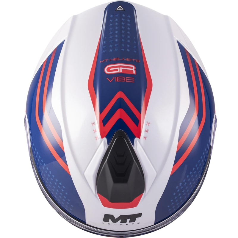 Casco de moto abatible MT Genesis R SV Vibe A7 blanco-azul-rojo