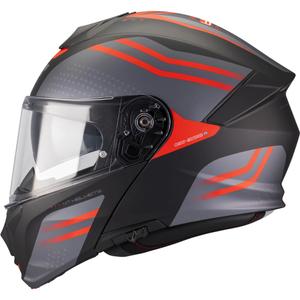 Casco de moto abatible MT Genesis R SV Vibe B5 negro mate-gris-rojo