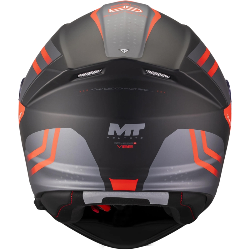 Casco de moto abatible MT Genesis R SV Vibe B5 negro mate-gris-rojo