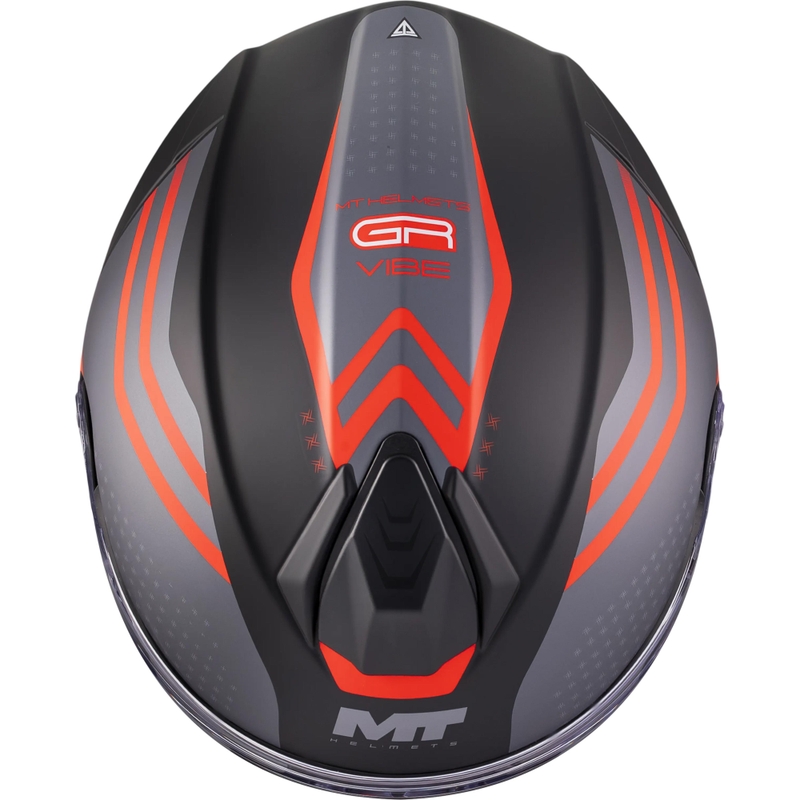 Casco de moto abatible MT Genesis R SV Vibe B5 negro mate-gris-rojo