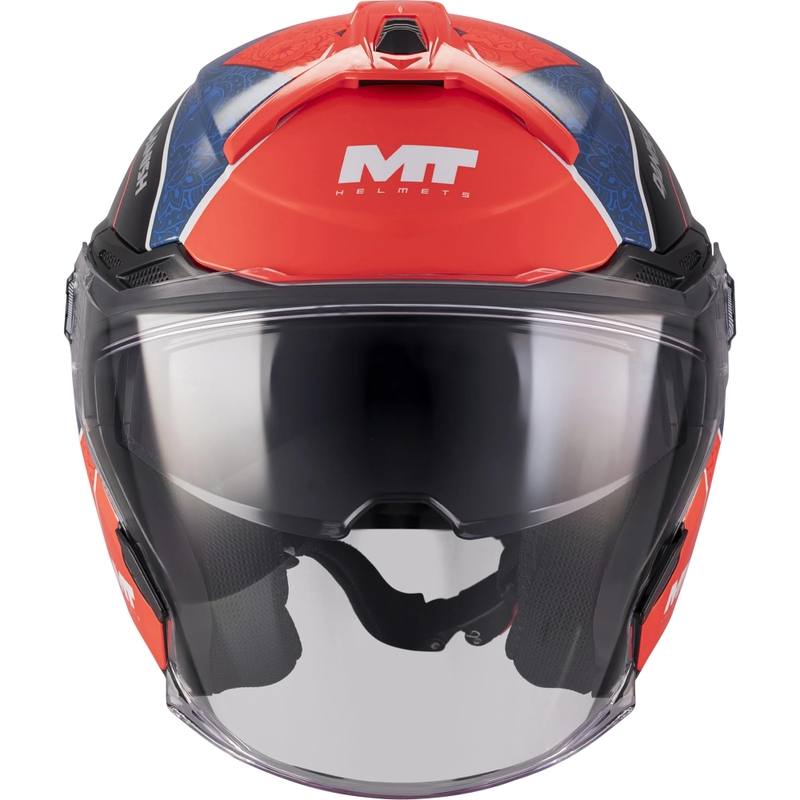 Casco de moto abierto MT Cosmo SV Danish 26 Season C5 azul-rojo-blanco-negro