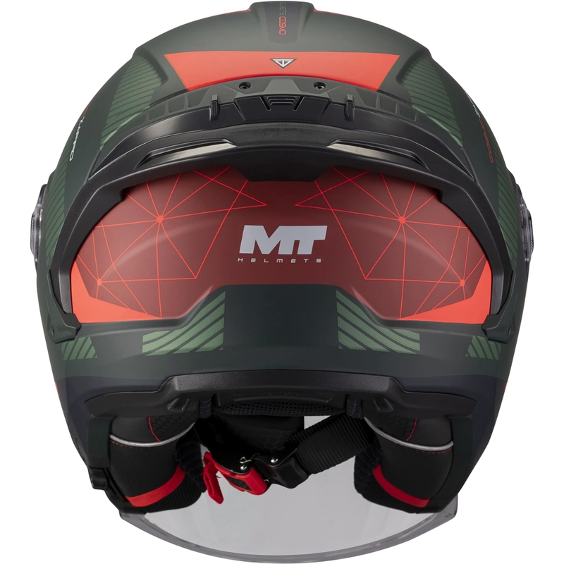 Casco de moto abierto MT Cosmo SV Zafiro C16 rojo-verde mate