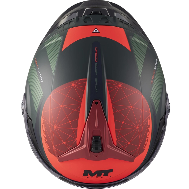 Casco de moto abierto MT Cosmo SV Zafiro C16 rojo-verde mate