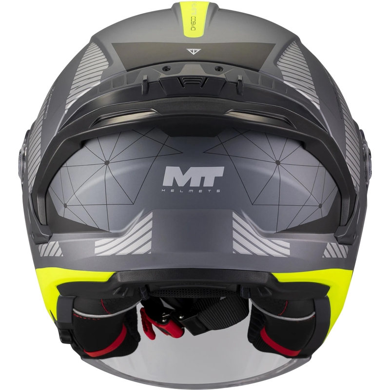 Casco de moto abierto MT Cosmo SV Zafiro C3 negro mate-gris-amarillo flúor