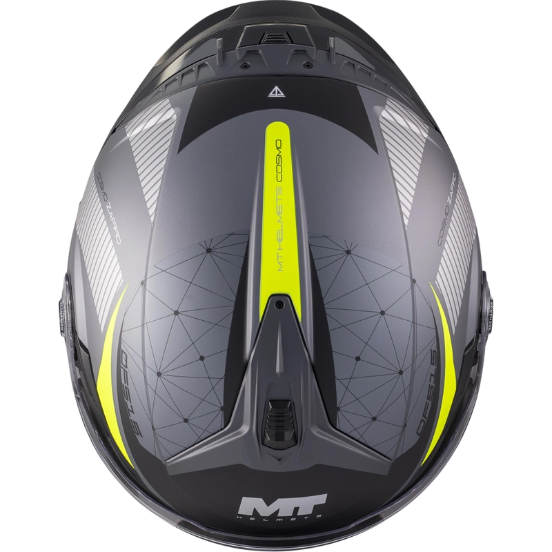 Casco de moto abierto MT Cosmo SV Zafiro C3 negro mate-gris-amarillo flúor