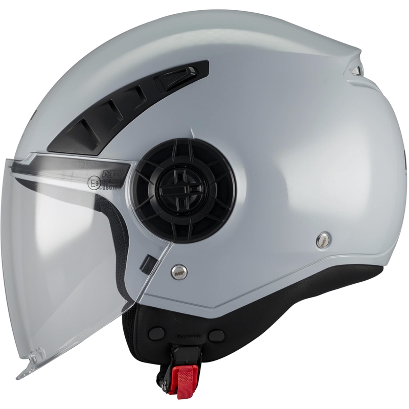 Casco de moto abierto MT Aeris Pure A12 gris brillante