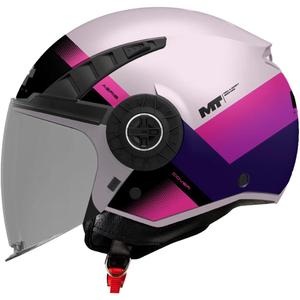 Casco de moto abierto MT Aeris Cover C8 rosa-morado mate