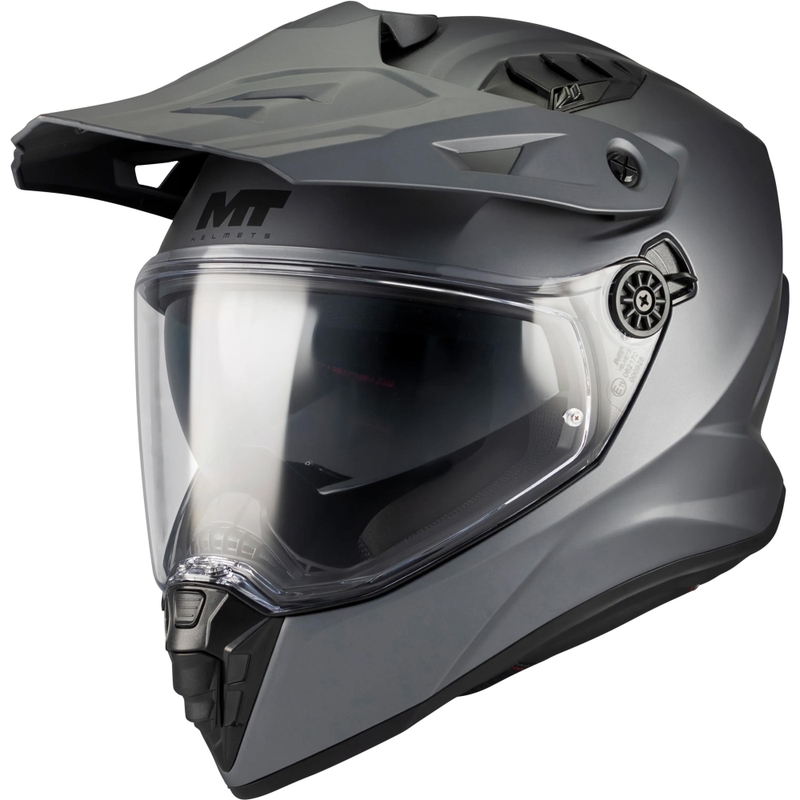 Casco de moto Enduro MT Track SV Pure A2 gris mate
