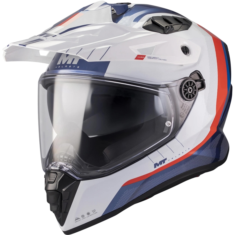 Casco de moto Enduro MT Track SV Nomad C0 azul-blanco-rojo