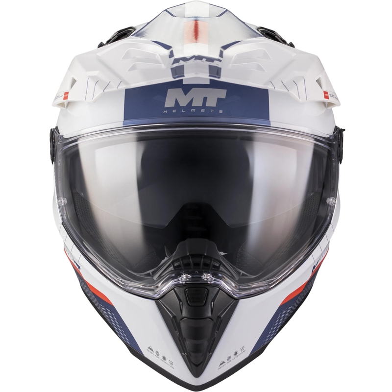 Casco de moto Enduro MT Track SV Nomad C0 azul-blanco-rojo