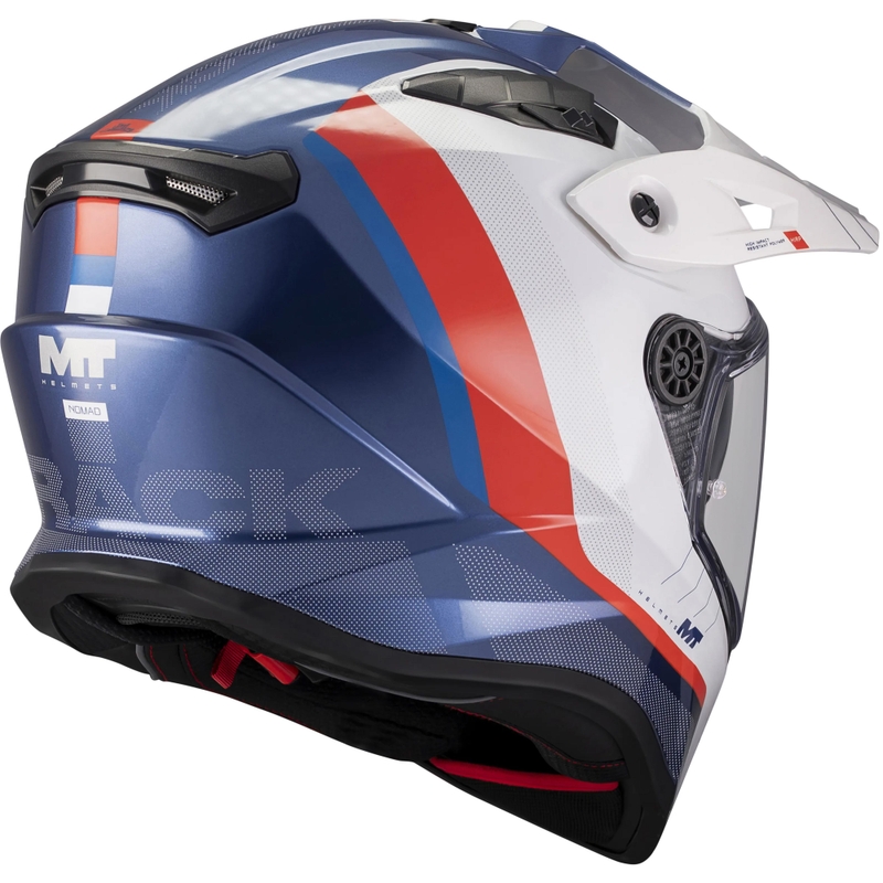 Casco de moto Enduro MT Track SV Nomad C0 azul-blanco-rojo
