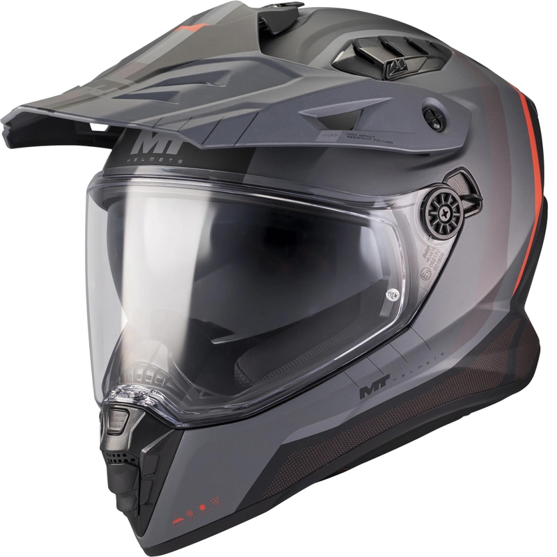 Casco de moto Enduro MT Track SV Nomad B25 negro mate-gris-rojo