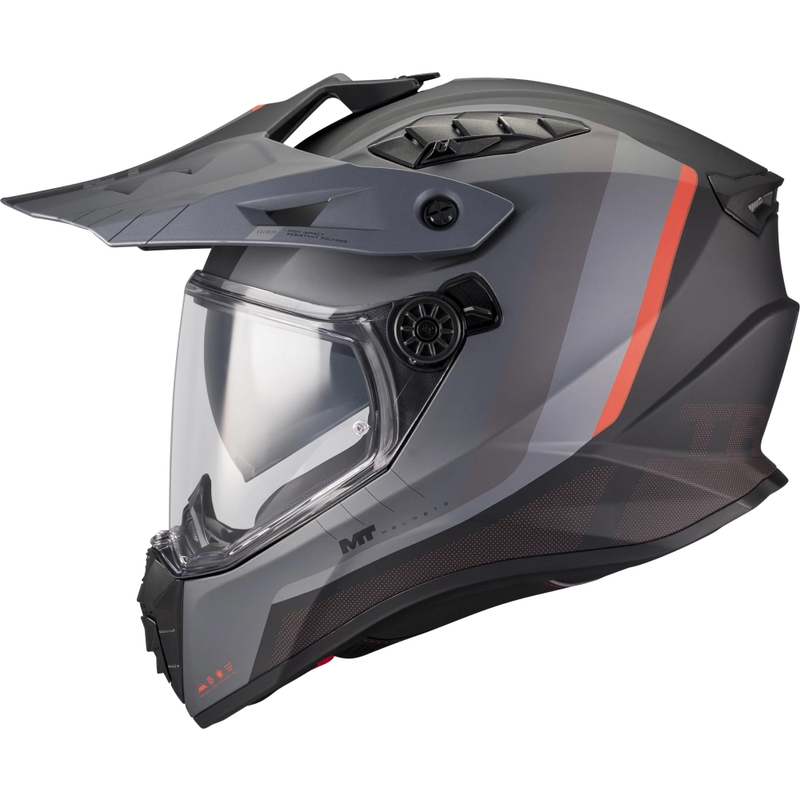 Casco de moto Enduro MT Track SV Nomad B25 negro mate-gris-rojo