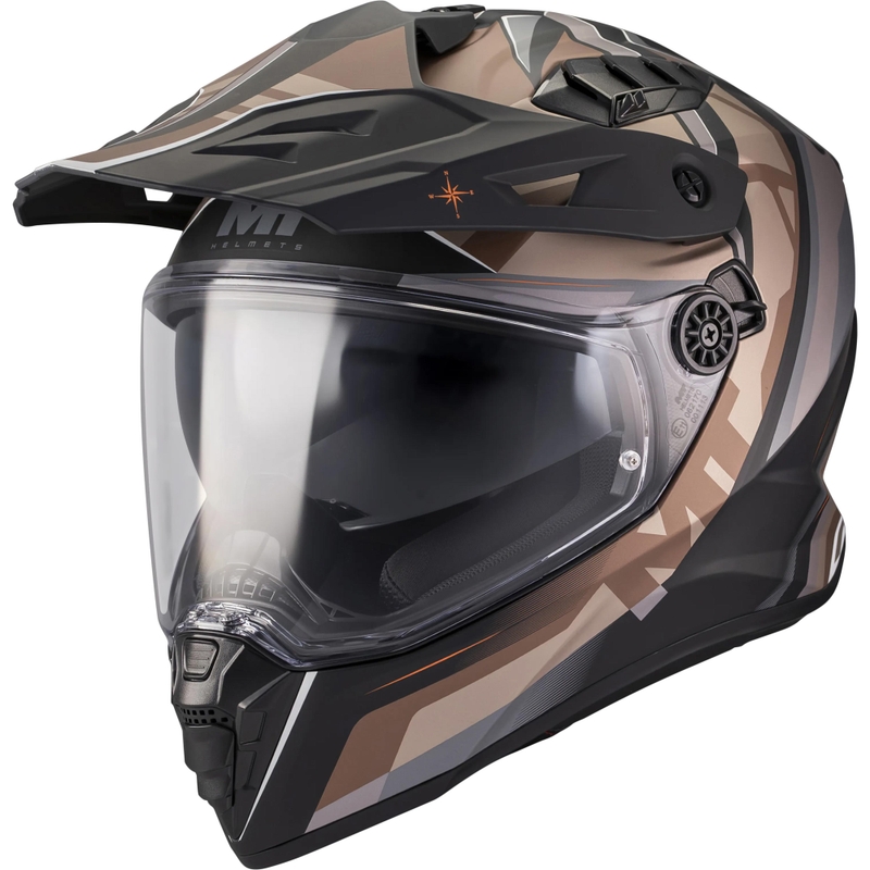 Casco de moto Enduro MT Track SV Questor B9 negro mate-marrón