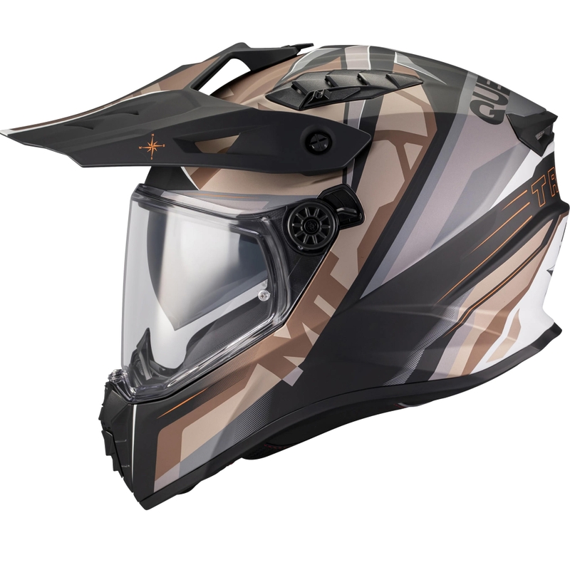 Casco de moto Enduro MT Track SV Questor B9 negro mate-marrón