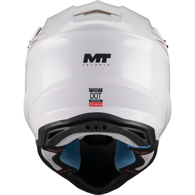 Casco de motocross MT Falcon S Pure A0 blanco