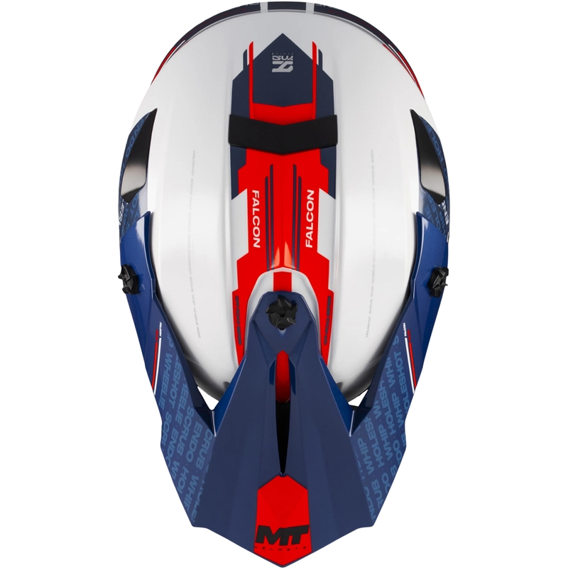 Casco de motocross MT Falcon S Ruler A15 azul-blanco-rojo