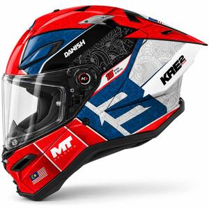 Casco integral de moto MT KRE 2 PLUS Danish 26 Season B5 rojo-azul