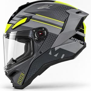 Casco integral de moto MT KRE 2 Fusion C2 gris mate-brillante-amarillo flúor