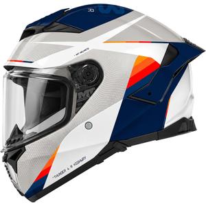 Casco integral de moto MT Thunder 4 R SV Highway A7 blanco-gris-azul