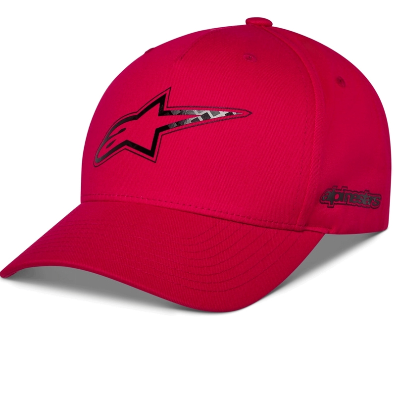 Gorra Alpinestars de fibra de carbono roja