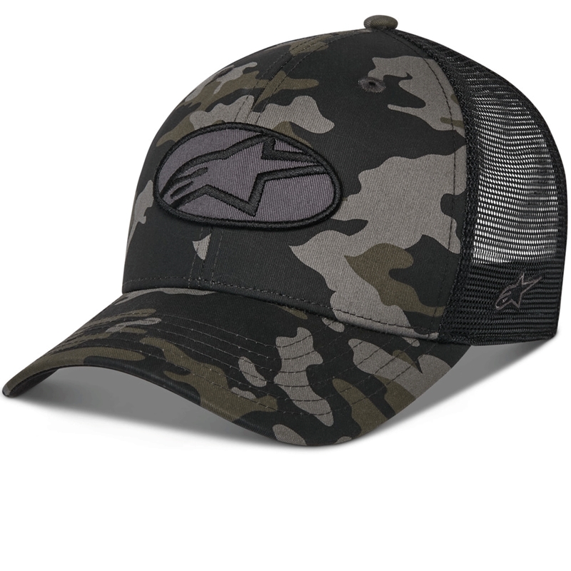 Gorra trucker Alpinestars Oblique Camo negra-camuflaje-negra