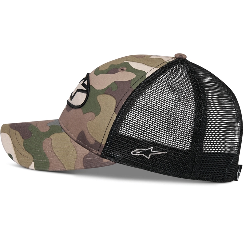Gorra trucker Alpinestars Oblique Camo verde-camuflaje-negro