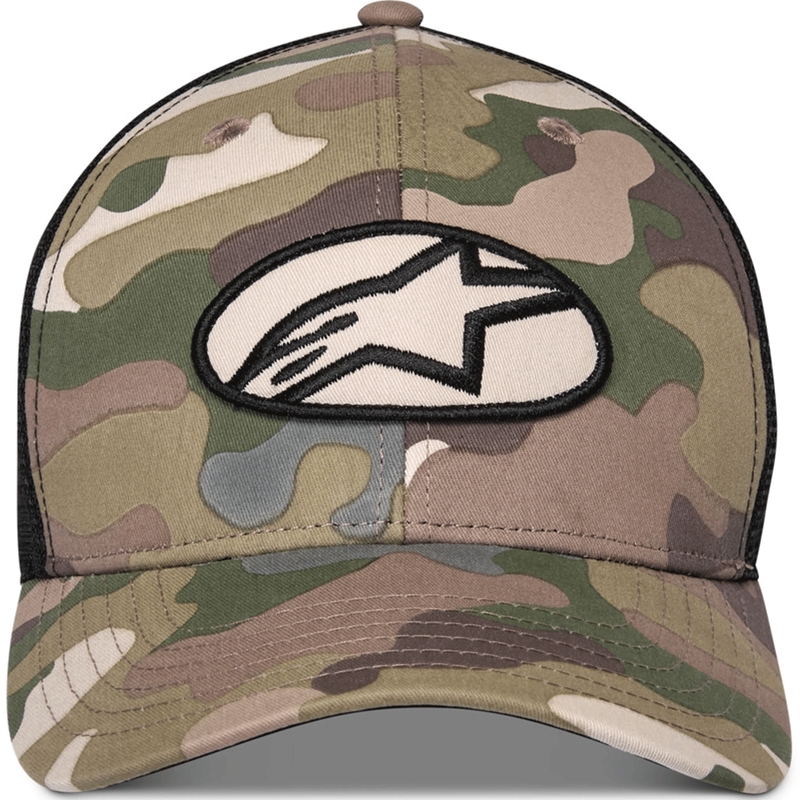 Gorra trucker Alpinestars Oblique Camo verde-camuflaje-negro