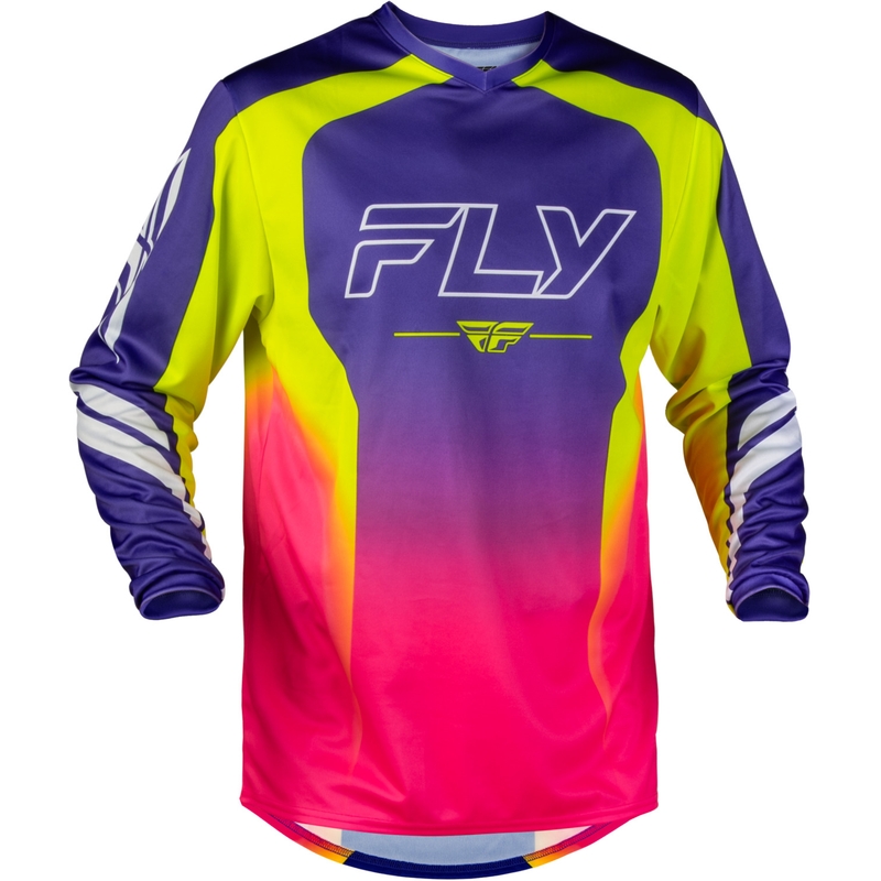 Camiseta de motocross FLY Racing F-16 Raze morado-rojo-amarillo