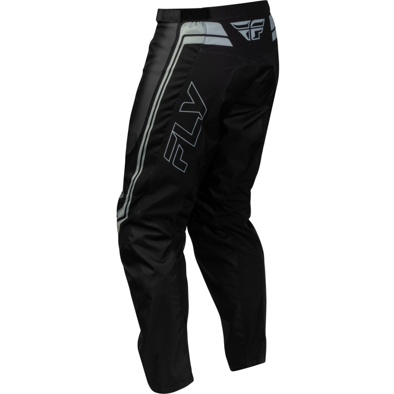 Pantalones de motocross para niños FLY Racing F-16 Raze, color negro y gris.