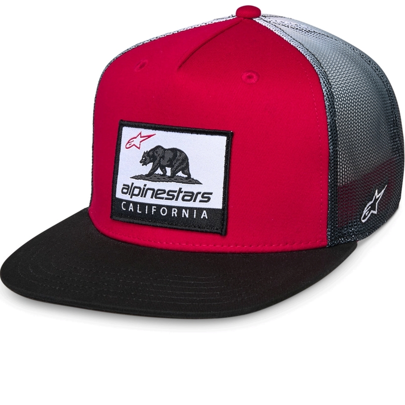 Gorra trucker Alpinestars Cali Gradient roja-negra-blanca