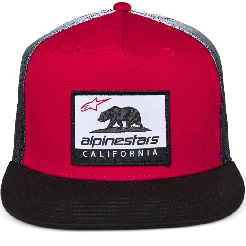 Gorra trucker Alpinestars Cali Gradient roja-negra-blanca