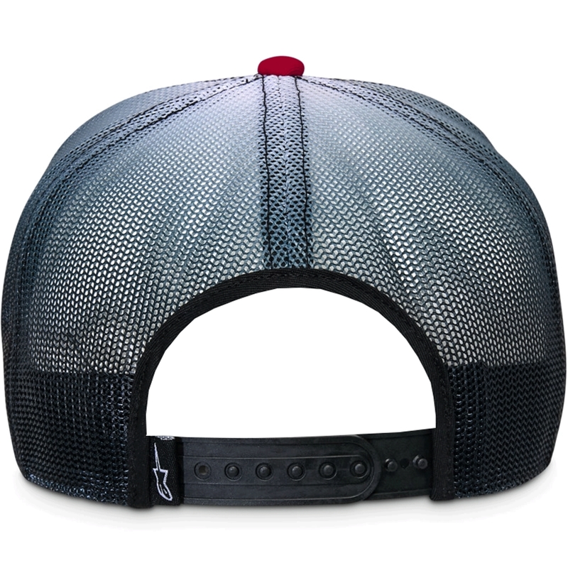 Gorra trucker Alpinestars Cali Gradient roja-negra-blanca