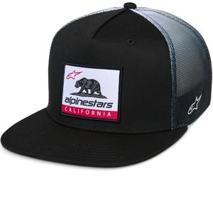 Gorra trucker Alpinestars Cali Gradient negra y blanca