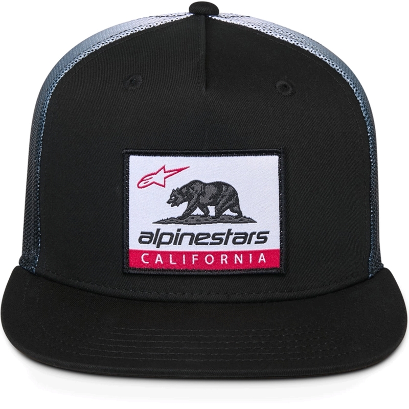 Gorra trucker Alpinestars Cali Gradient negra y blanca