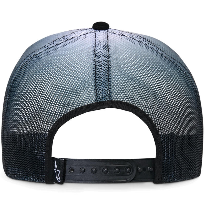 Gorra trucker Alpinestars Cali Gradient negra y blanca