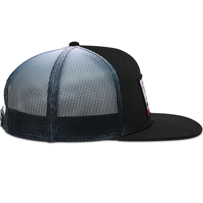 Gorra trucker Alpinestars Cali Gradient negra y blanca