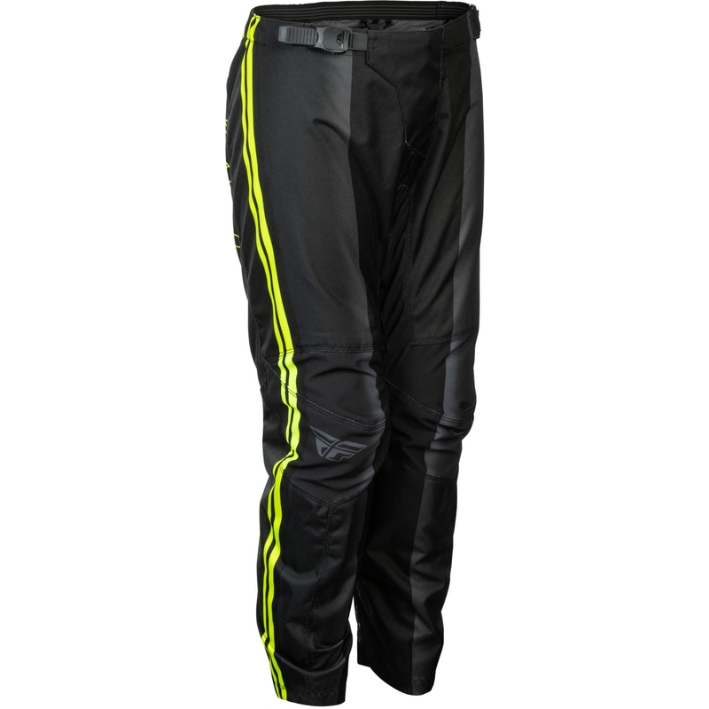 Pantalones de motocross para niños FLY Racing F-16 Raze negro-amarillo flúor