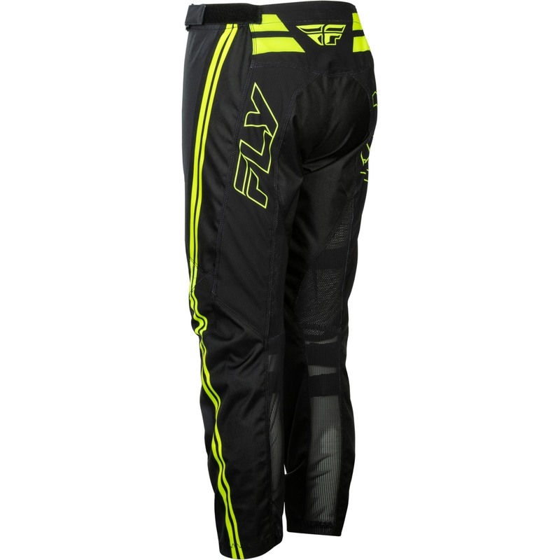 Pantalones de motocross para niños FLY Racing F-16 Raze negro-amarillo flúor