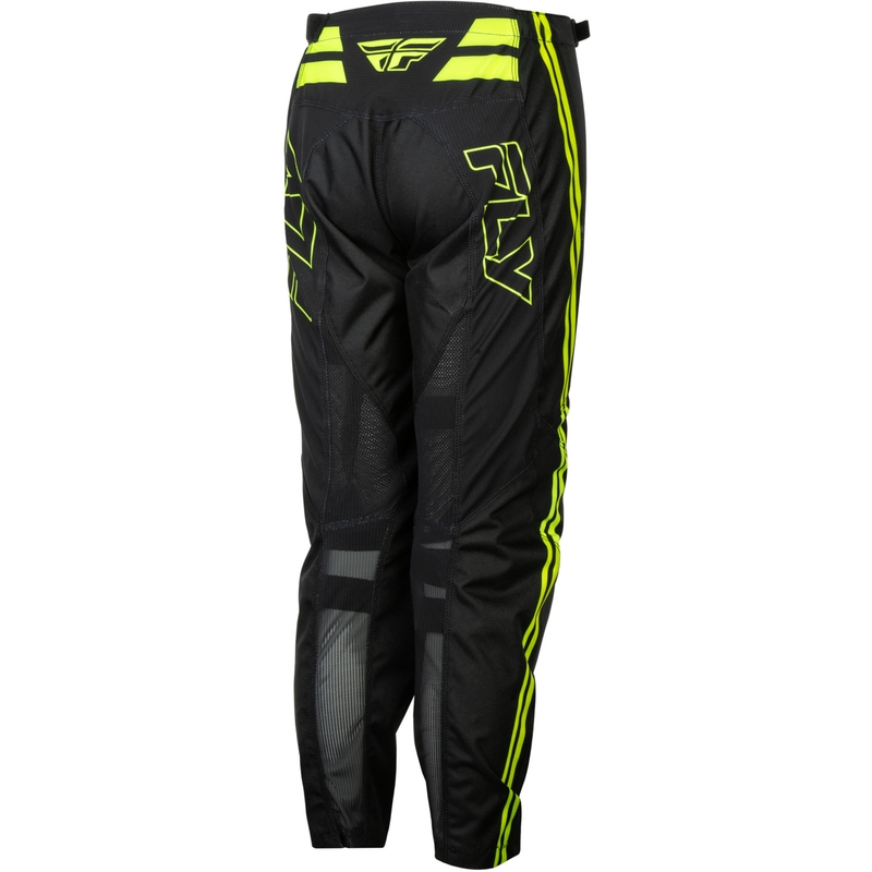 Pantalones de motocross para niños FLY Racing F-16 Raze negro-amarillo flúor
