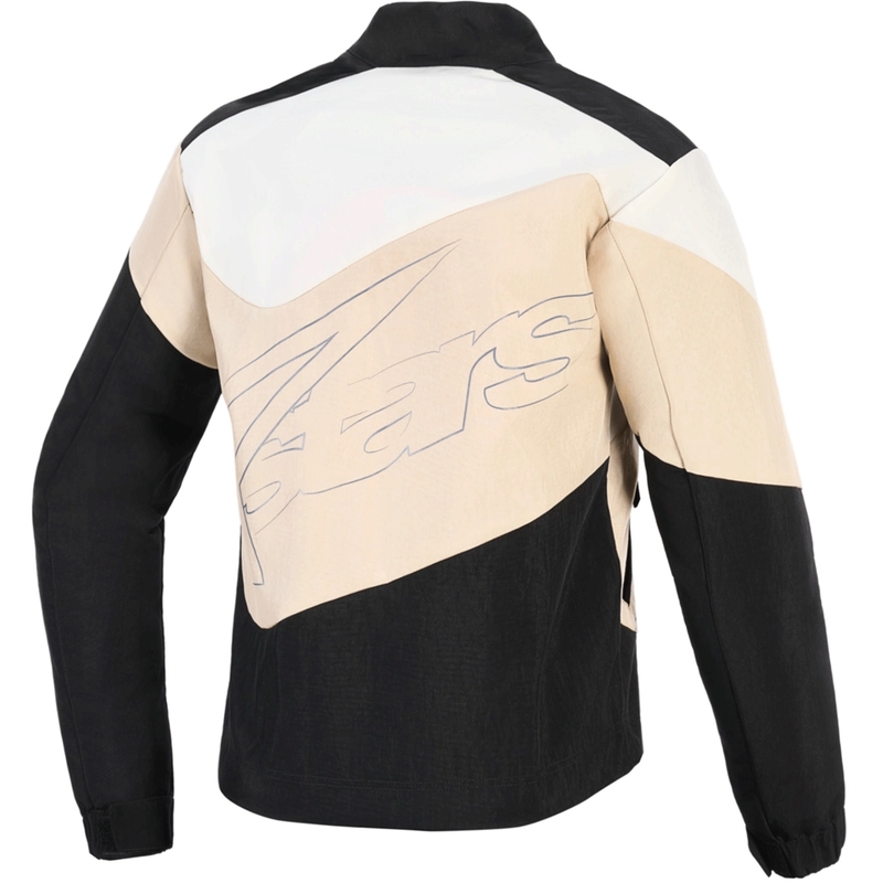 Chaqueta de moto Alpinestars Stella Moshell para mujer, color negro, arena, blanco y rosa.