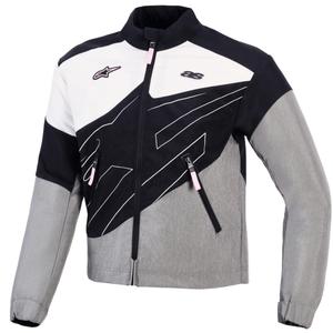 Chaqueta de moto Alpinestars Stella Moshell para mujer, color negro, gris, blanco y rosa.