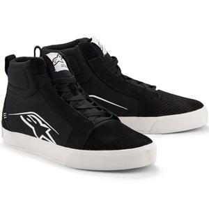 Botas de moto Alpinestars Ride-63 de lona, color negro y blanco.