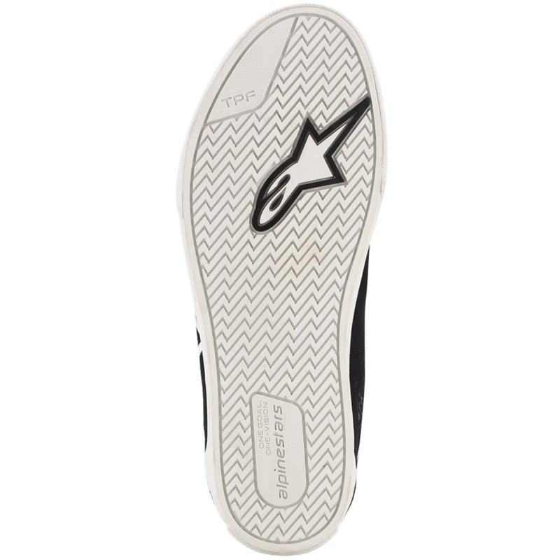 Botas de moto Alpinestars Ride-63 de lona, color negro y blanco.