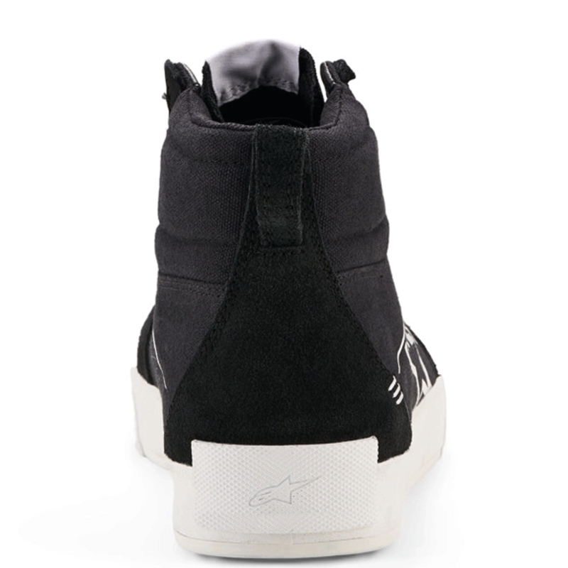 Botas de moto Alpinestars Ride-63 de lona, color negro y blanco.