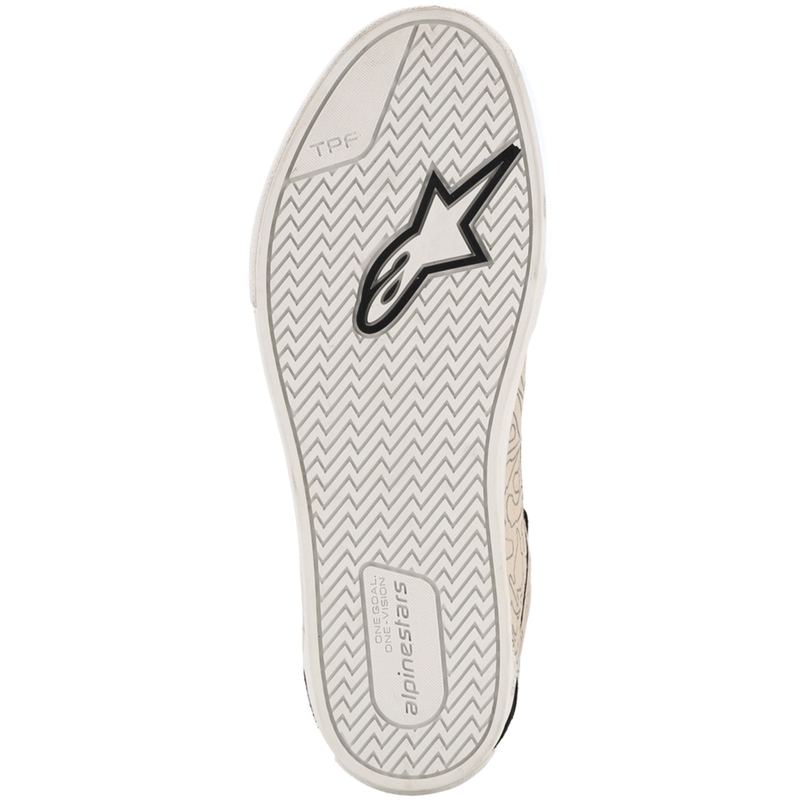 Botas de moto Alpinestars Ride-63 de lona, color negro, gris claro y blanco.