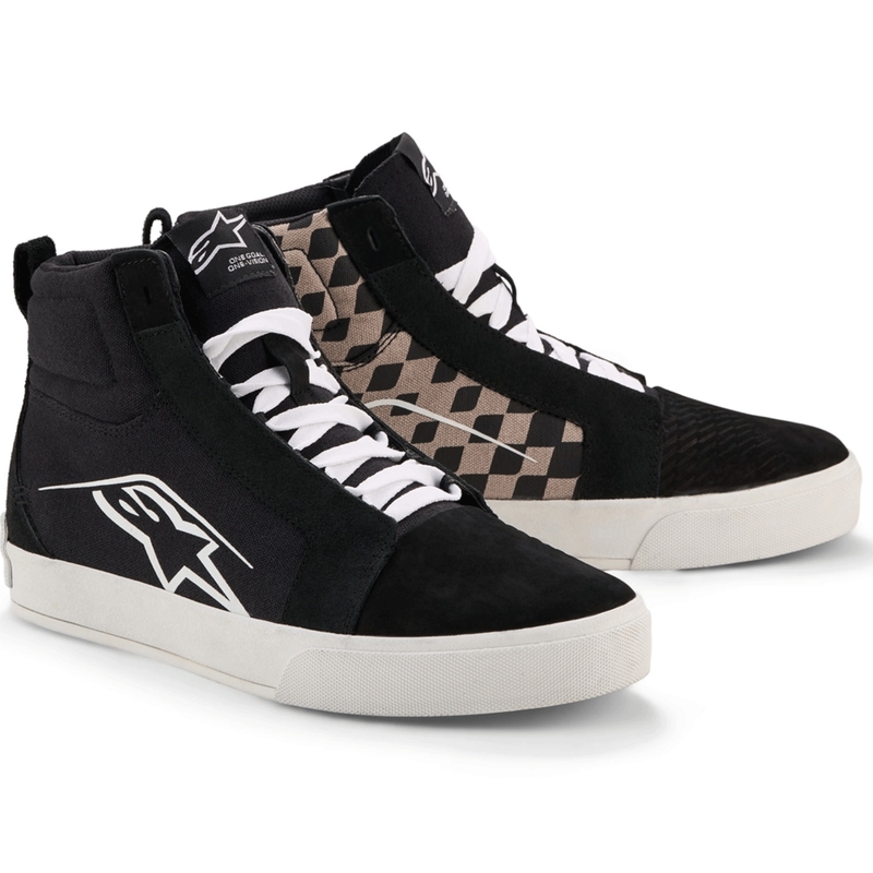 Botas de moto Alpinestars Ride-63 de lona, color negro-gris claro.