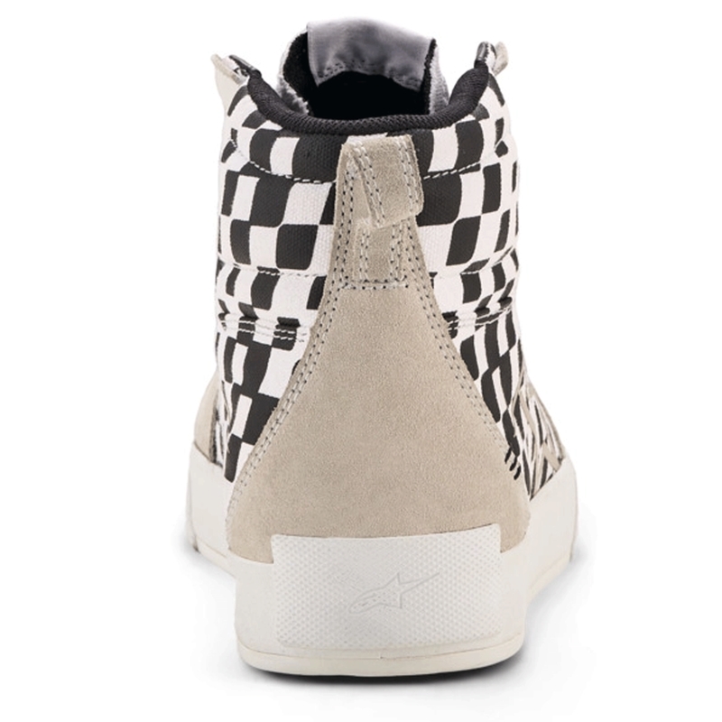 Botas de moto Alpinestars Ride-63 de lona, color negro, beige y blanco.